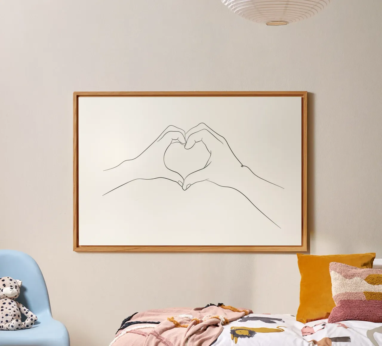 Hart handen lijntekeningen forex-plaat van NouveauPrints