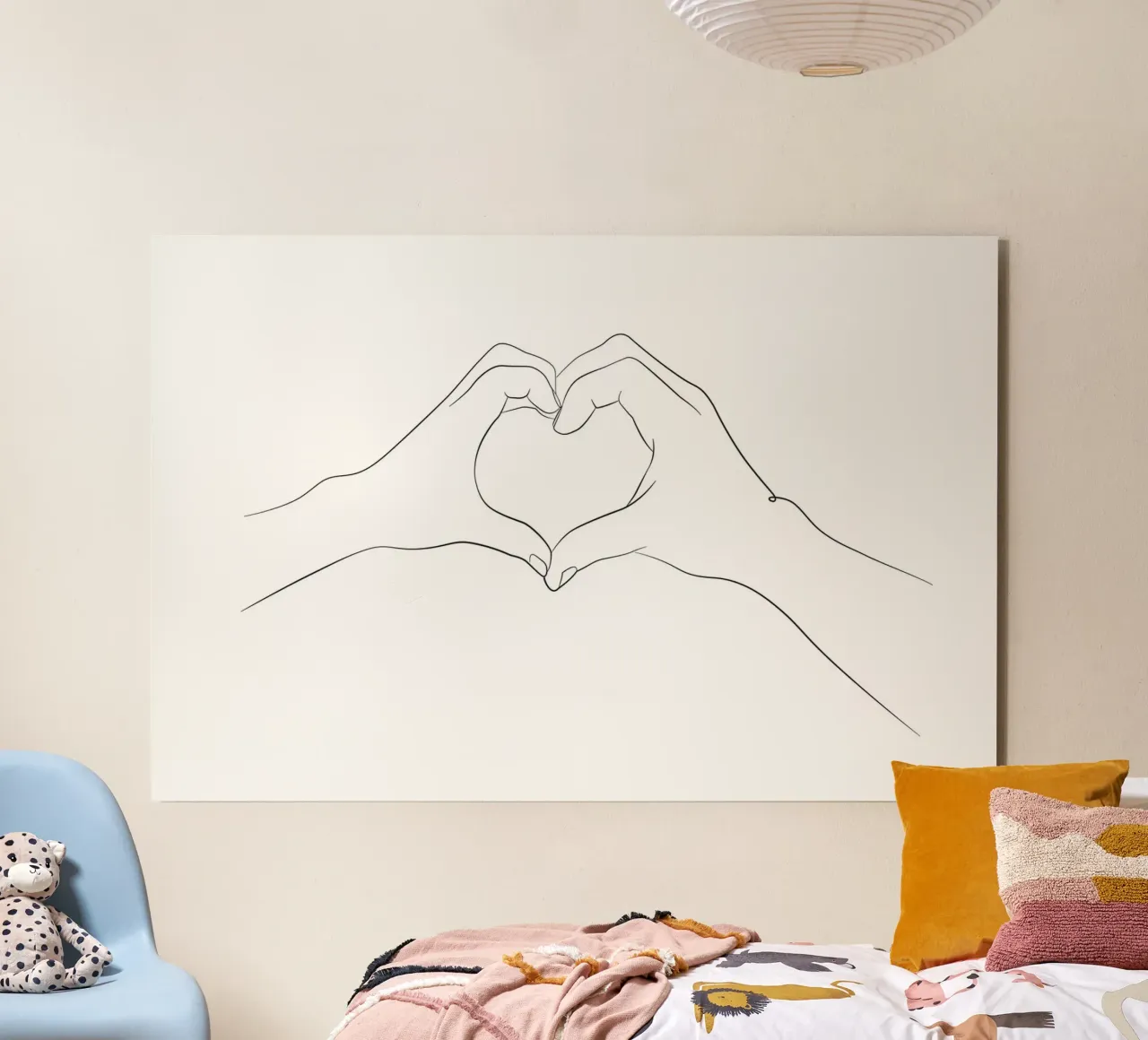 Hart handen lijntekeningen forex-plaat van NouveauPrints