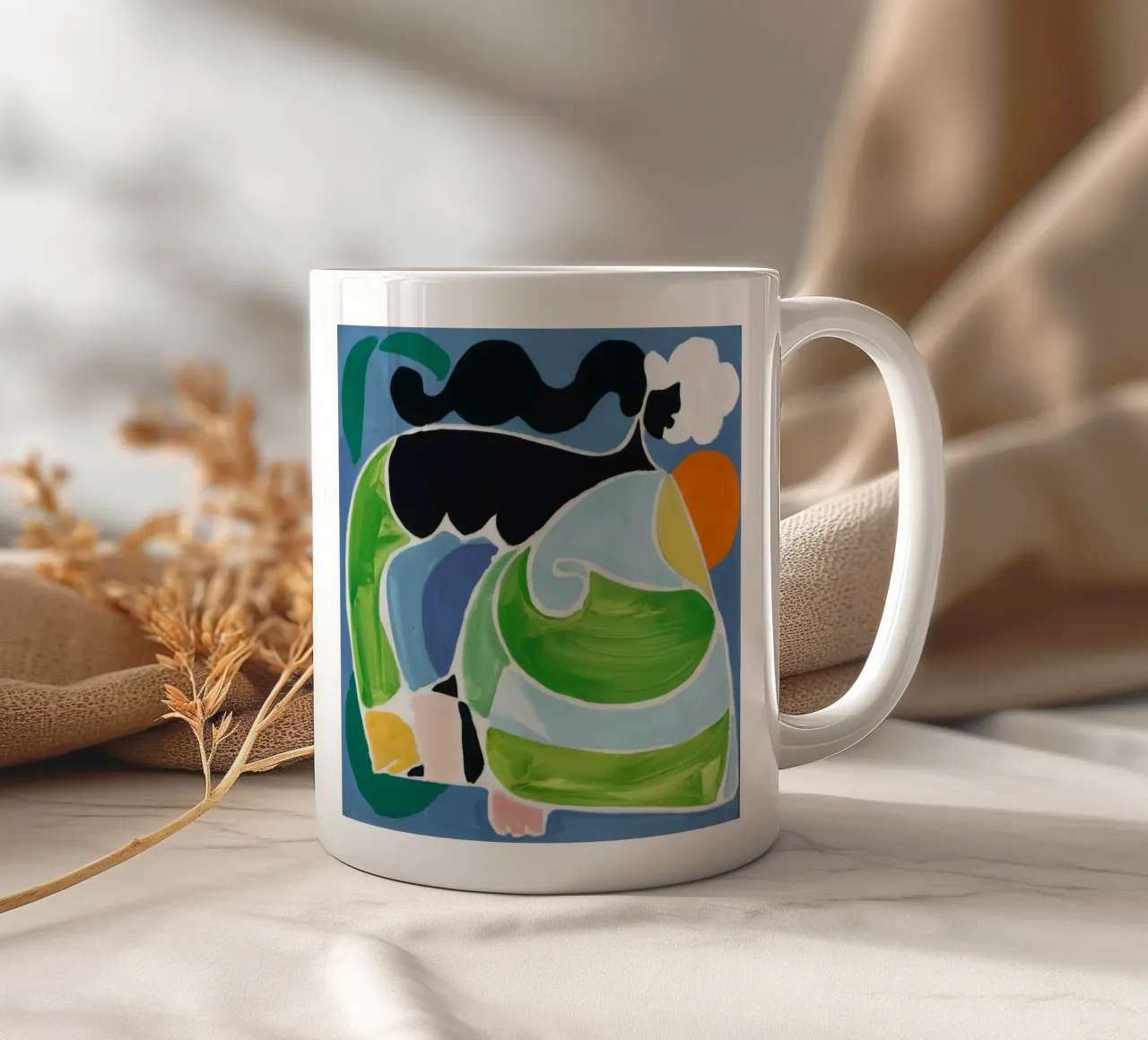 Forma fluida reclinata tazza in ceramica da Lunar Templar