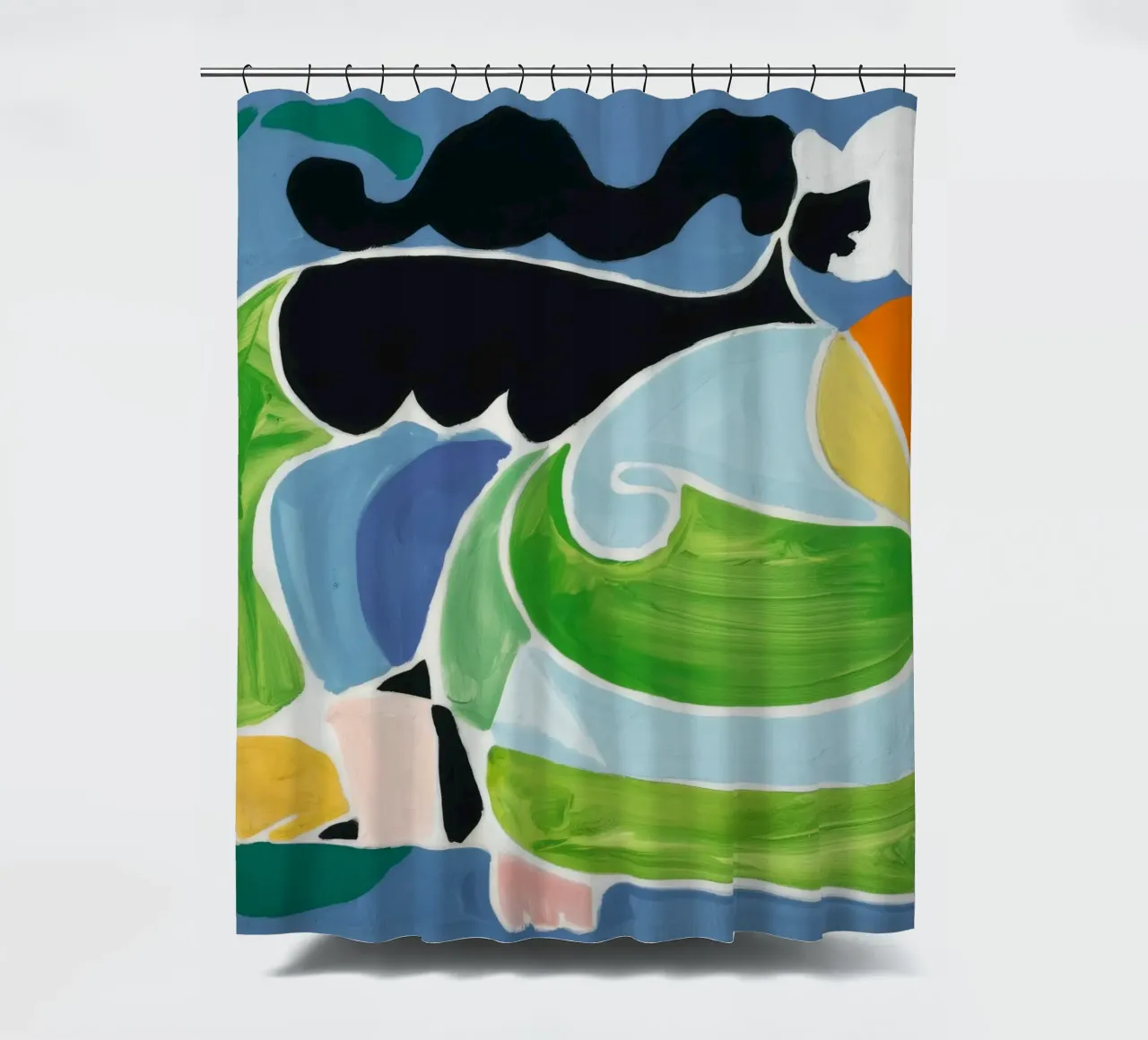 Reclining Fluid Form shower curtain by Lunar Templar