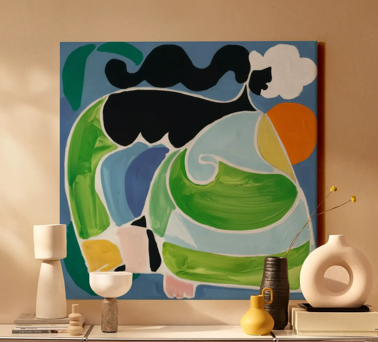 Reclining Fluid Form canvas by Lunar Templar