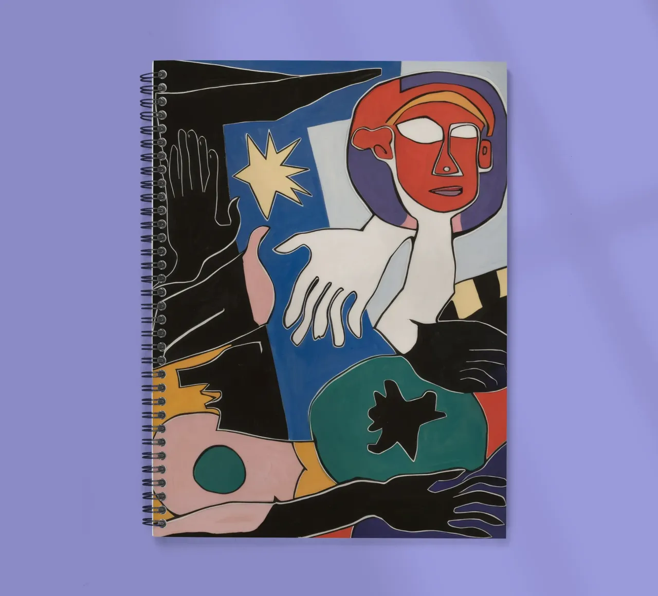 Bold Overlapping Shapes spiral notebook by Lunar Templar