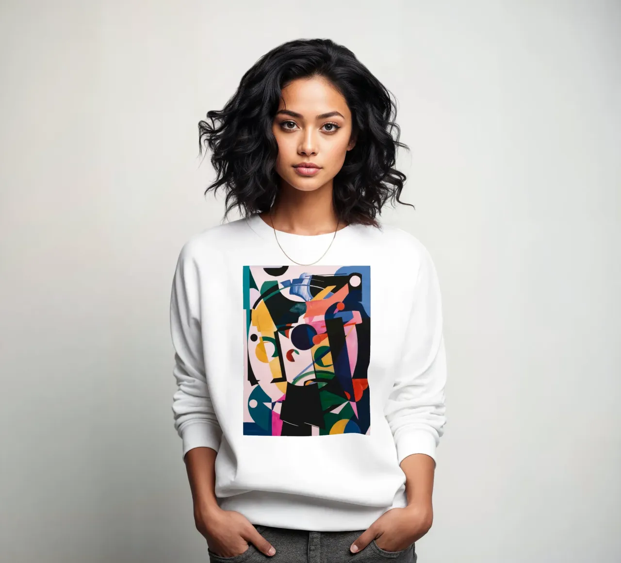 Komplexe geometrische Schichten Sweatshirt von Lunar Templar