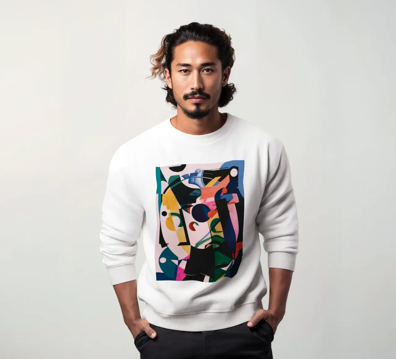 Komplexe geometrische Schichten Sweatshirt von Lunar Templar