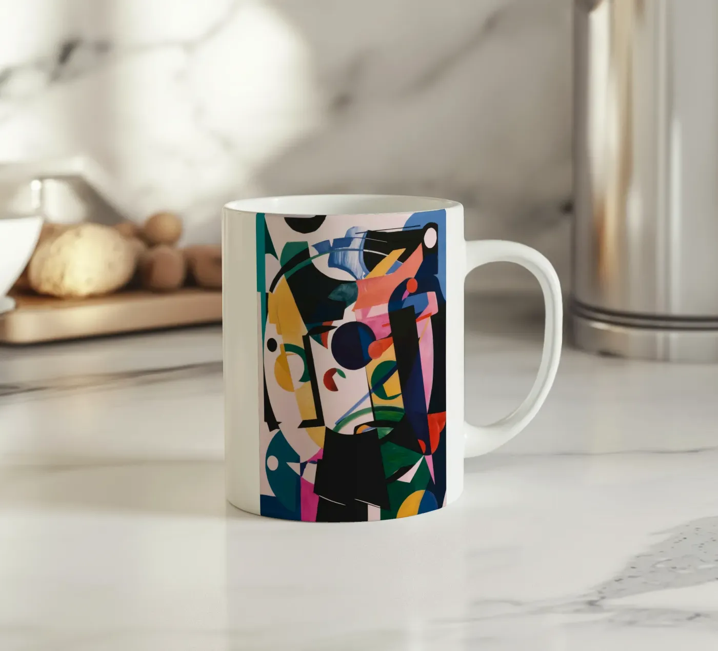 Complex Geometric Layers ceramic mug by Lunar Templar