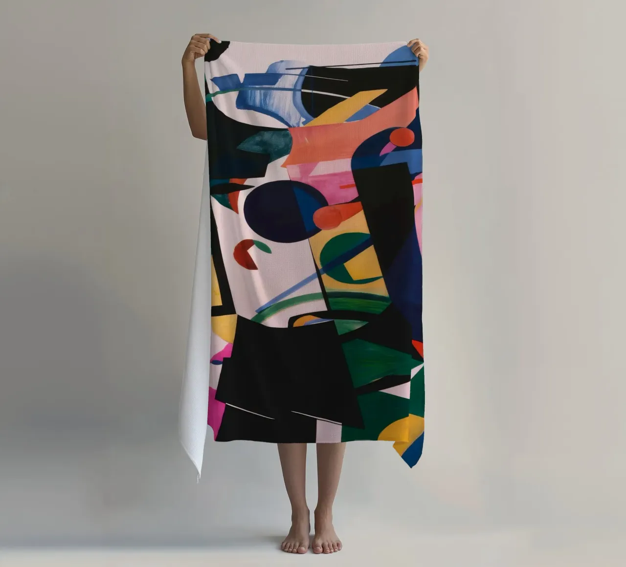 Capas geométricas complejas toalla de playa de Lunar Templar