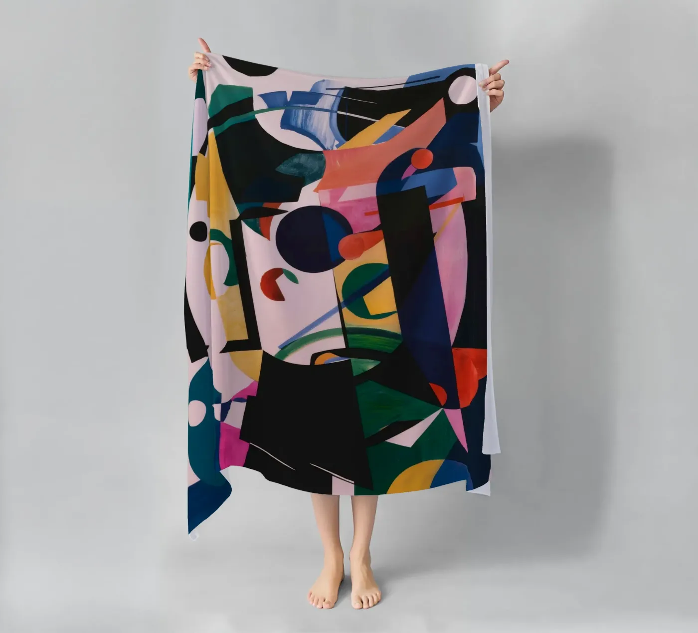 Complexe geometrische lagen strandhanddoek van Lunar Templar