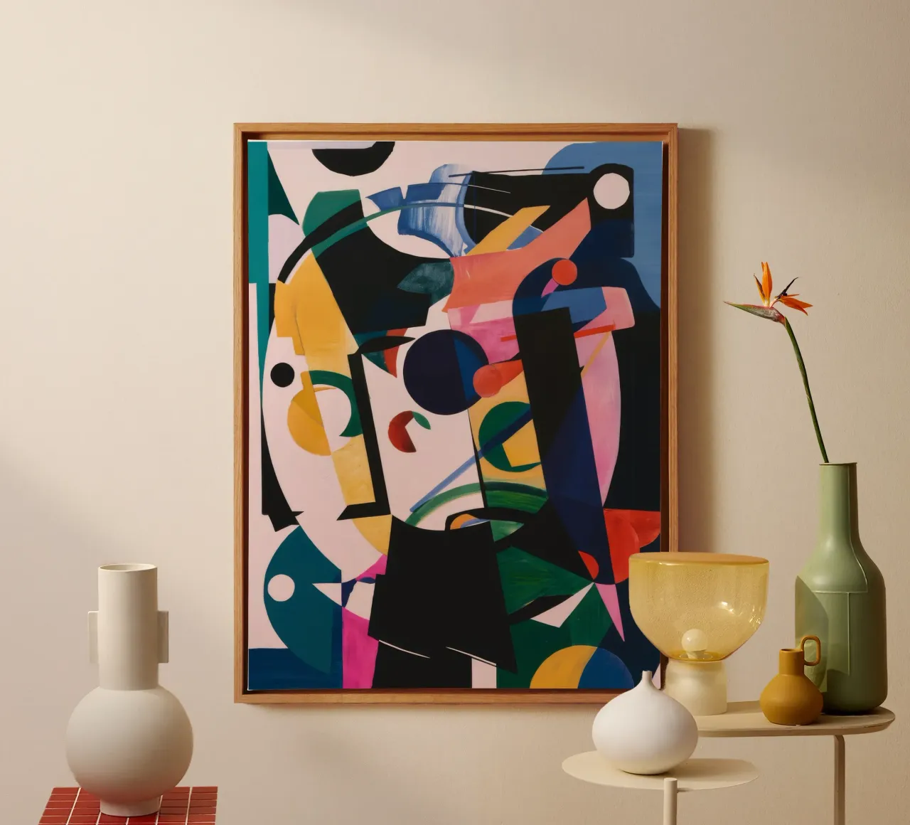 Complexe geometrische lagen canvas met Baklijst van Lunar Templar