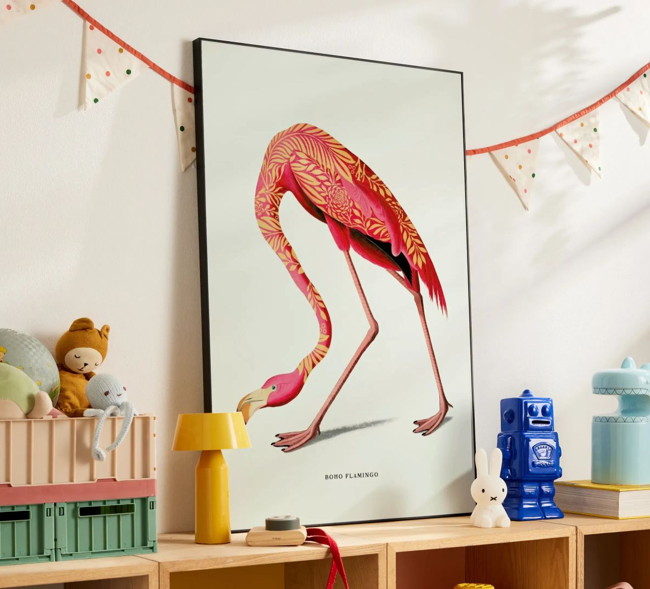 Boho Flamingo alluminio dibond da Jonas Loose