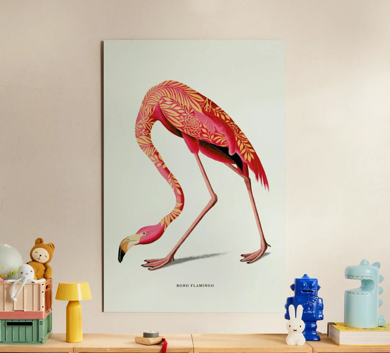 Boho Flamingo alluminio dibond da Jonas Loose