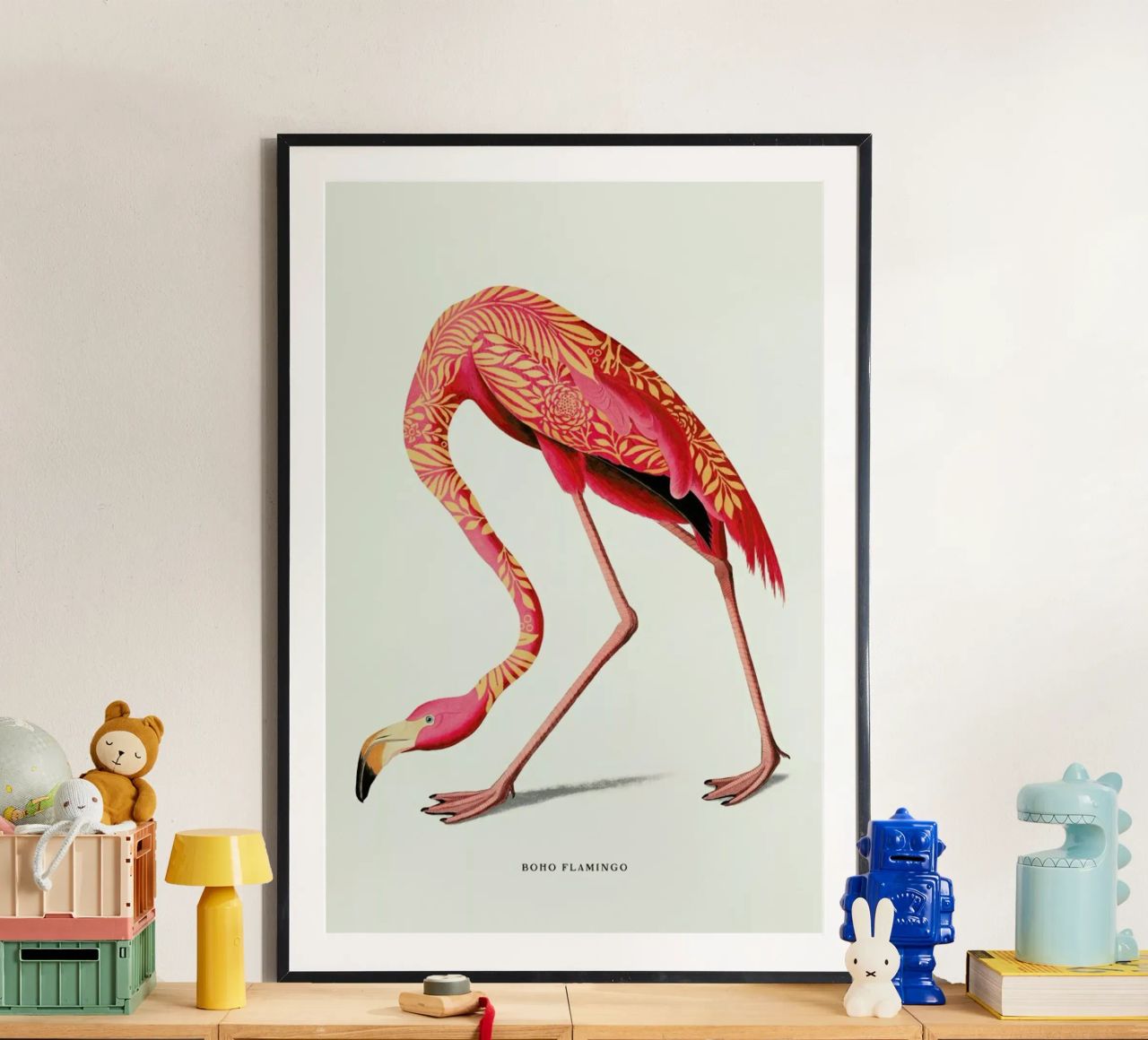 Boho Flamingo Poster von Jonas Loose