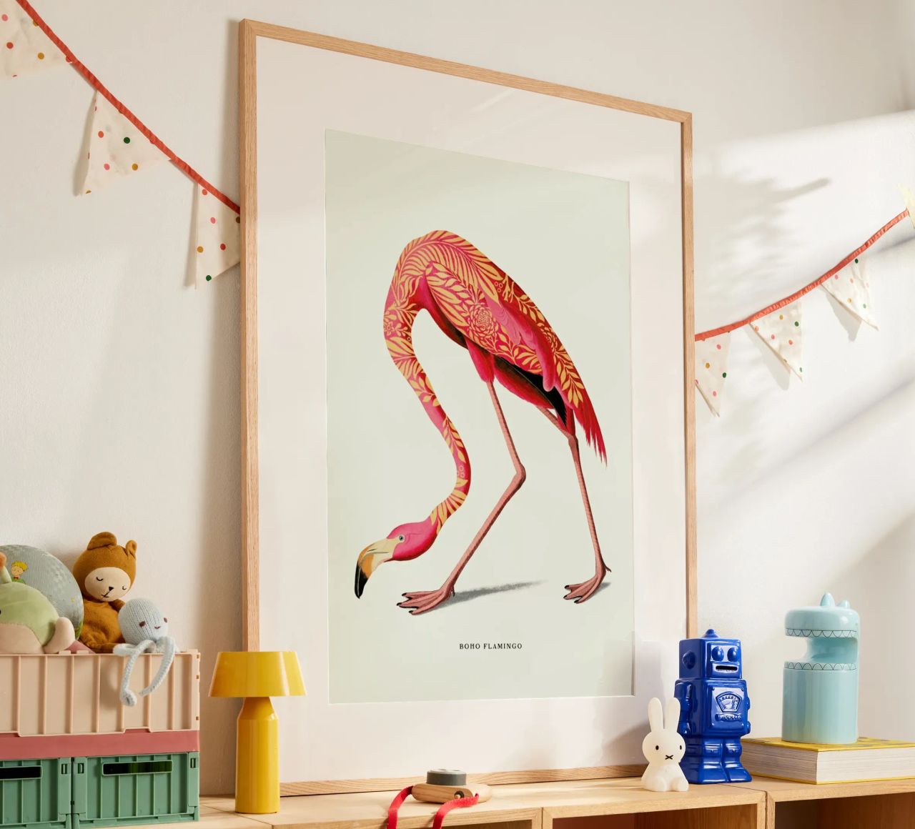 Boho Flamingo Poster von Jonas Loose
