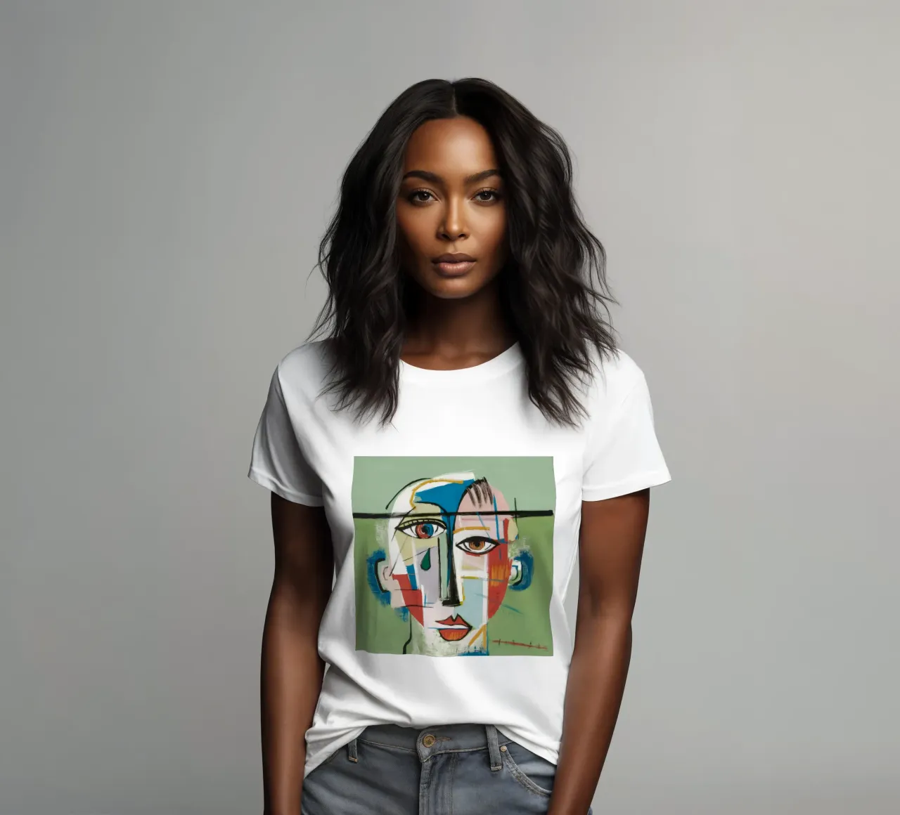 Vivid Abstract Symphony women's fitted t-shirt by Lunar Templar