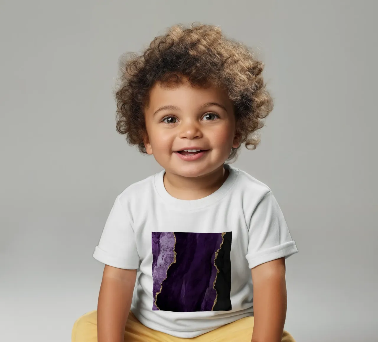 Paars & Goud Agaat Textuur 01 baby t-shirt van Gemstone Textures