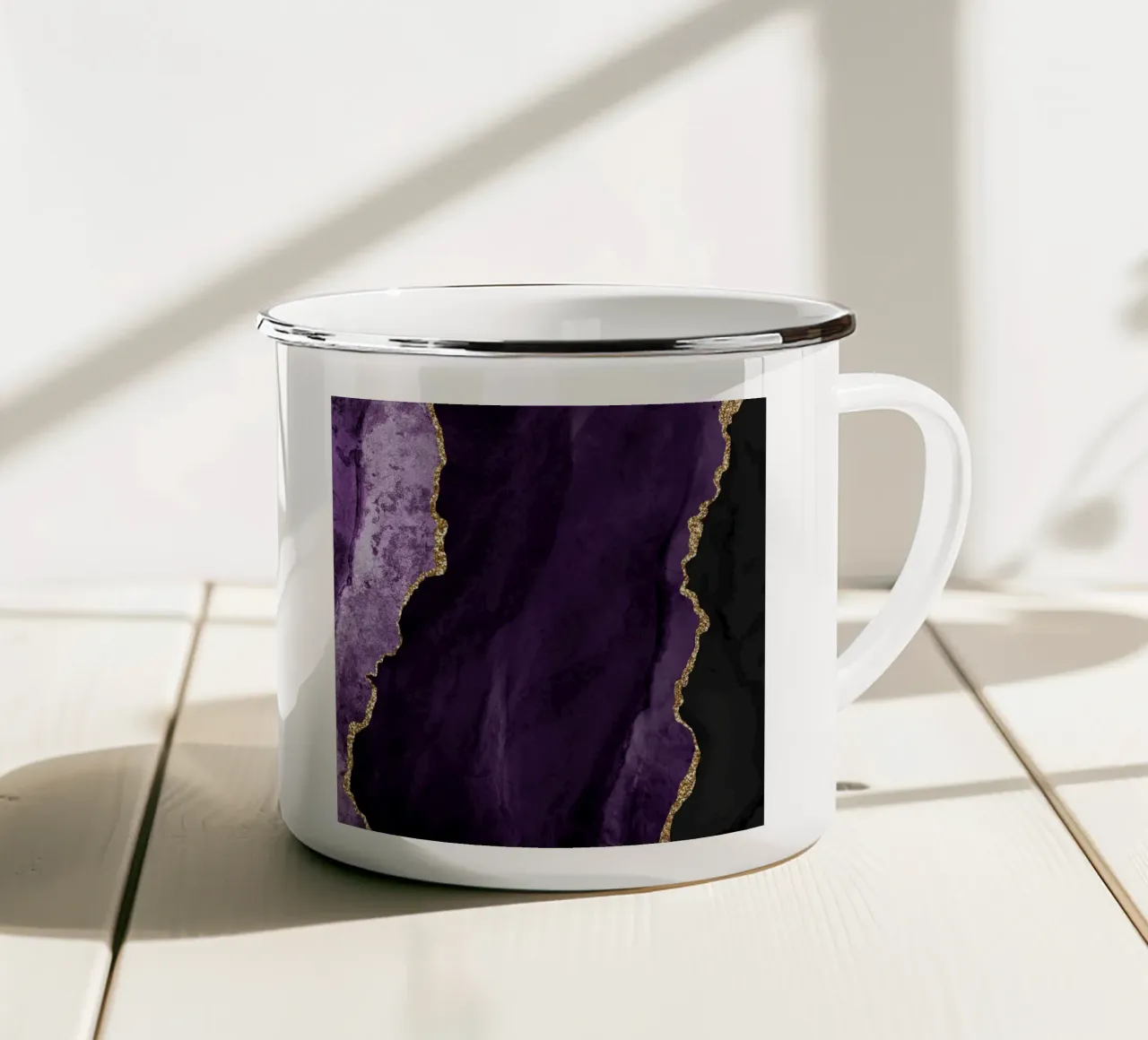 Texture Agata viola e oro 01 tazza in smalto da Gemstone Textures