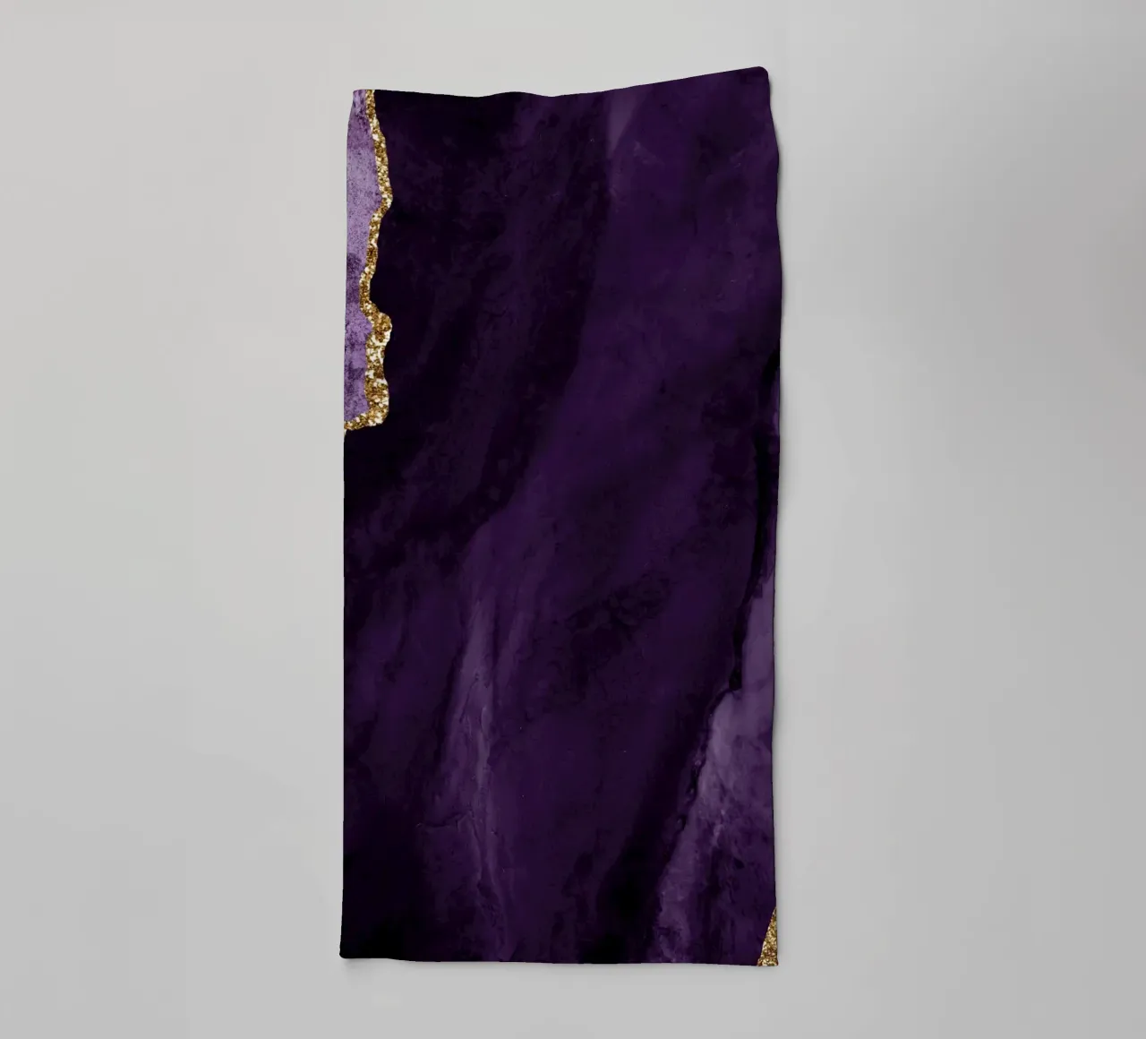 Purple & Gold Agate Texture 01 towel by Gemstone Textures