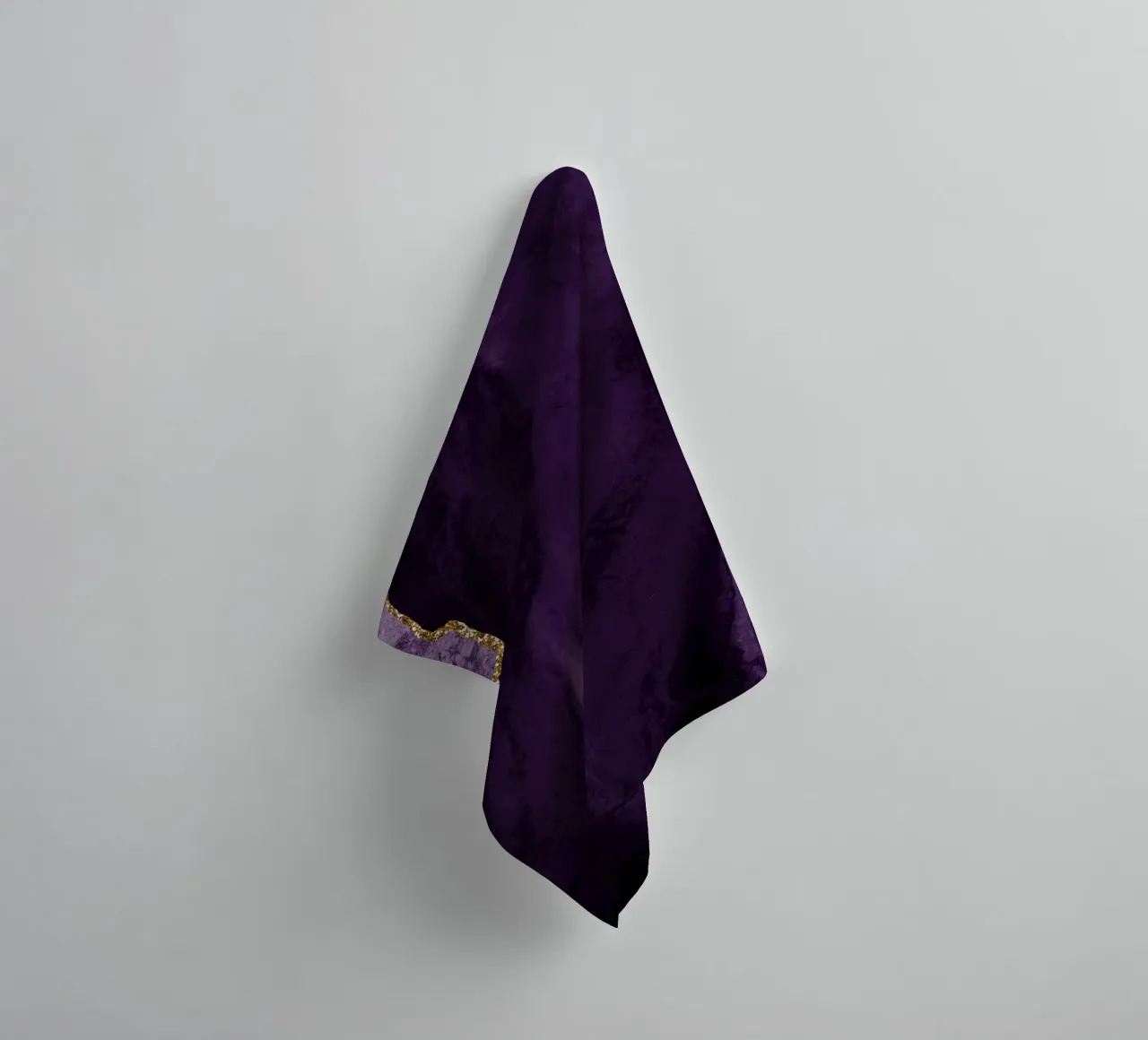 Purple & Gold Agate Texture 01 towel by Gemstone Textures