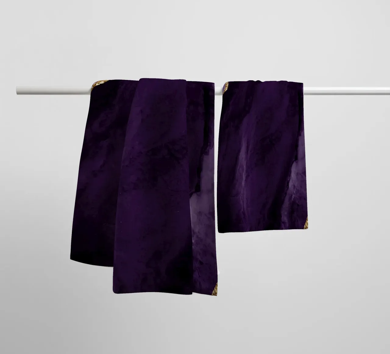 Purple & Gold Agate Texture 01 towel by Gemstone Textures