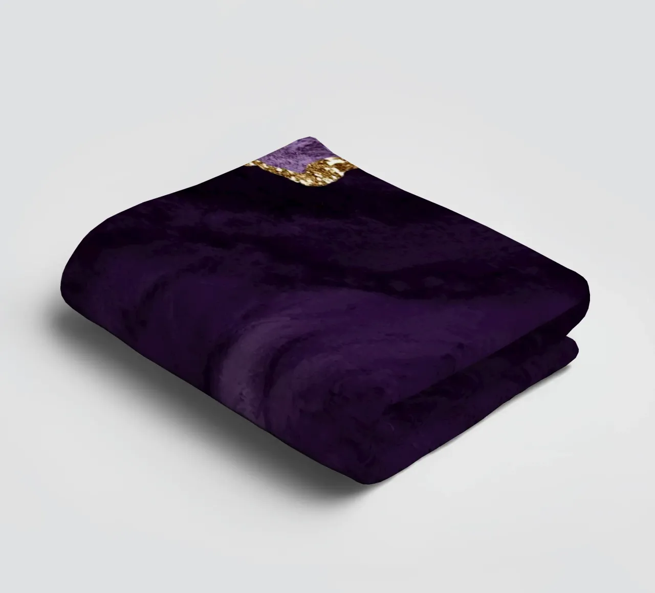 Purple & Gold Agate Texture 01 towel by Gemstone Textures
