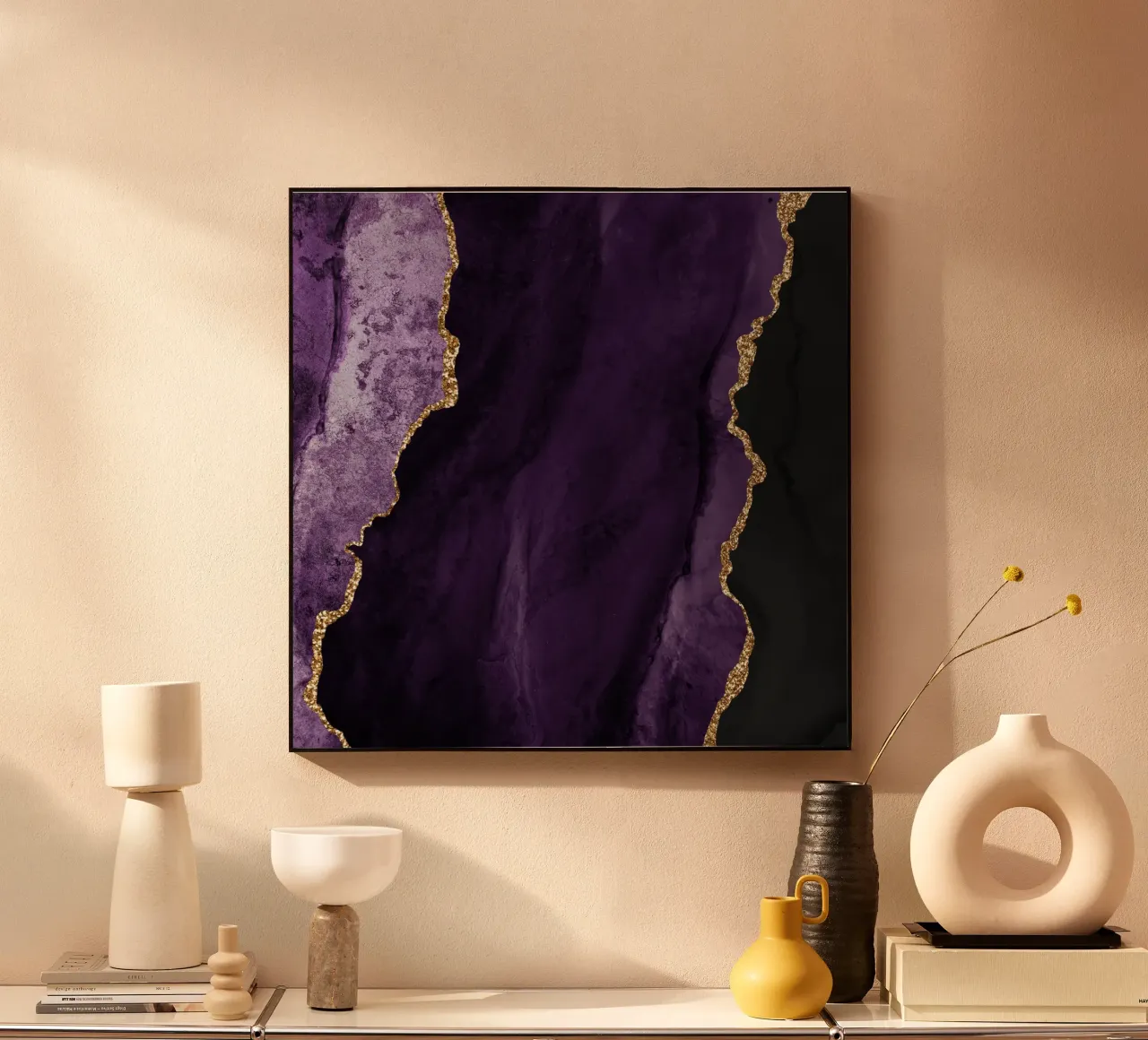 Texture Agata viola e oro 01 alluminio dibond da Gemstone Textures