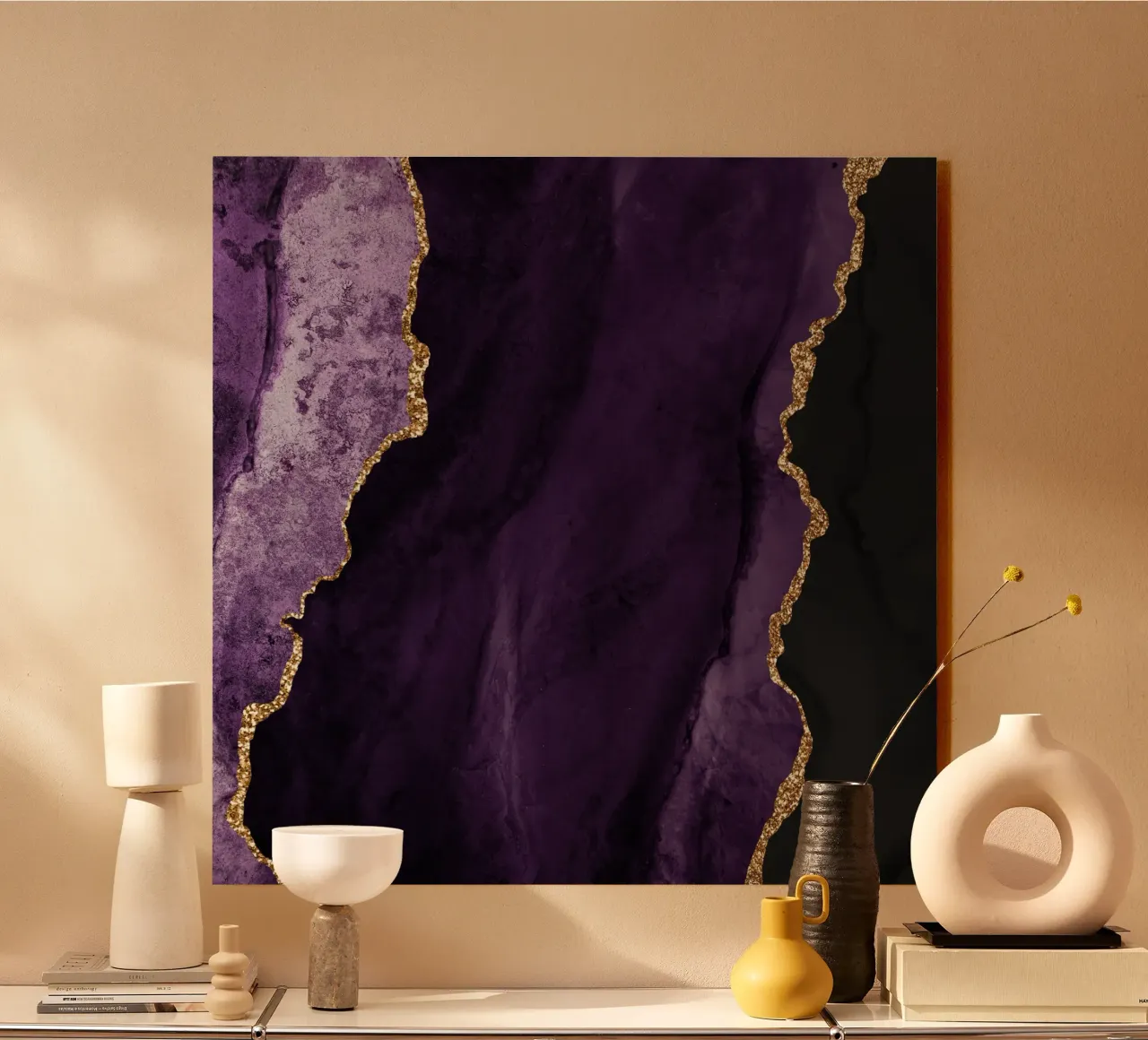 Texture Agata viola e oro 01 alluminio dibond da Gemstone Textures