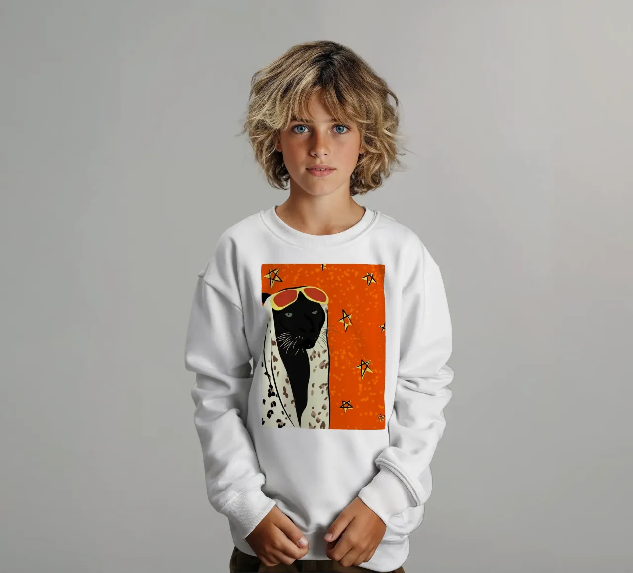 Pantera in stile felpa bambino da Kintsugi99