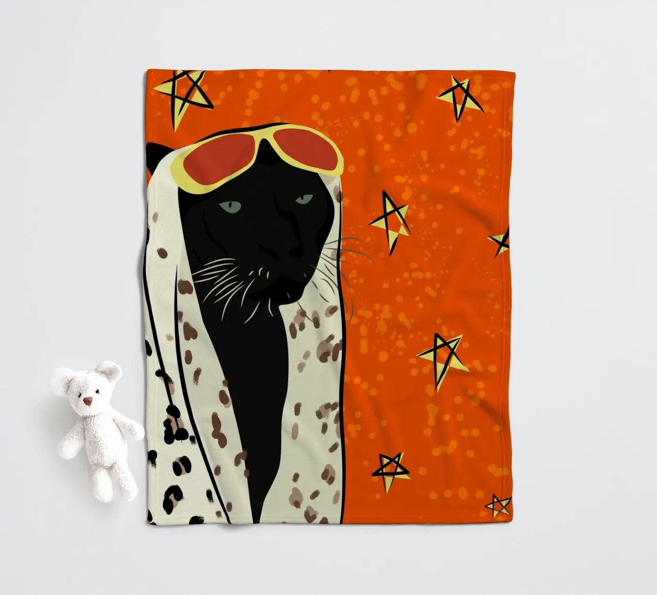 Pantera in stile coperta in pile da Kintsugi99