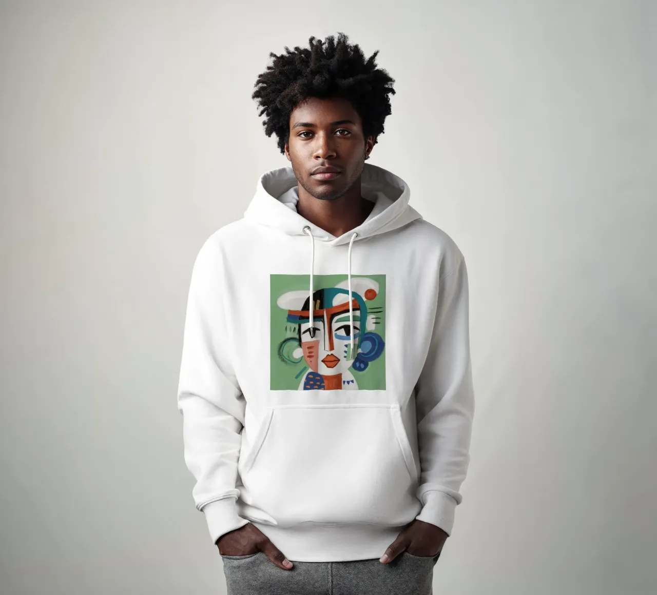 Copricapo geometrico viso felpa con cappuccio da Lunar Templar