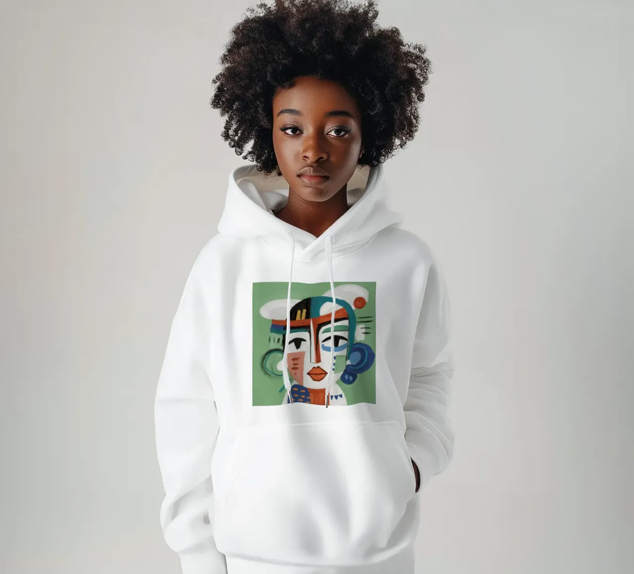Copricapo geometrico viso felpa con cappuccio da Lunar Templar