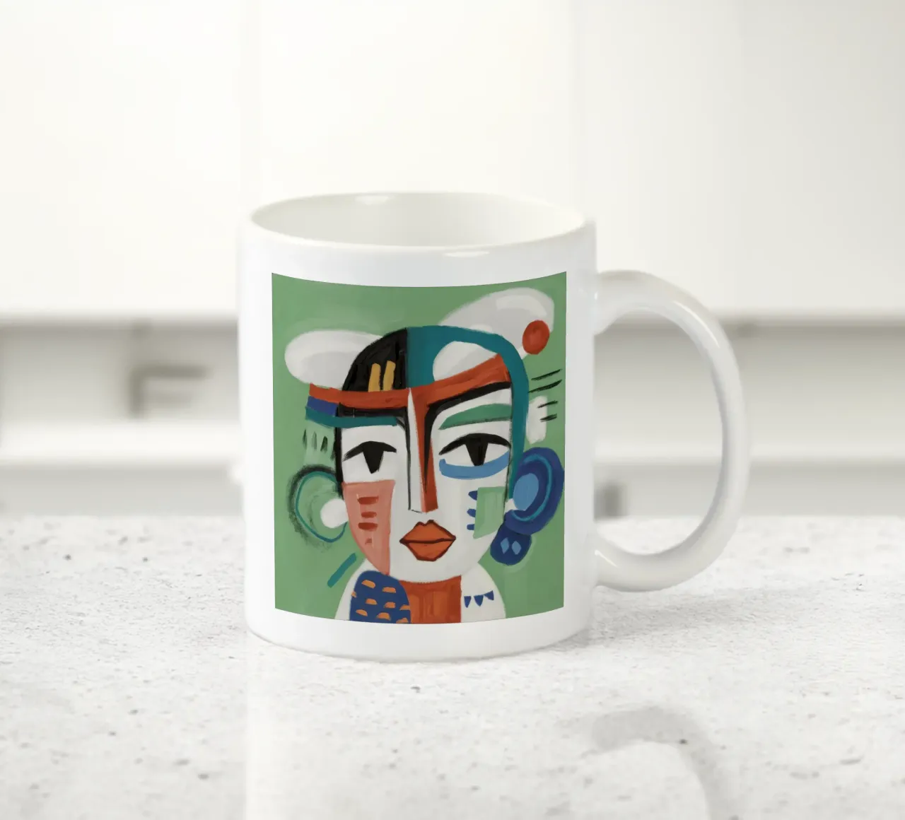 Coiffe géométrique Visage mug en céramique de Lunar Templar