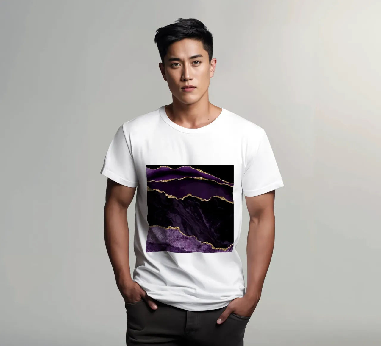Agata viola e oro Texture 02 t-shirt da Gemstone Textures
