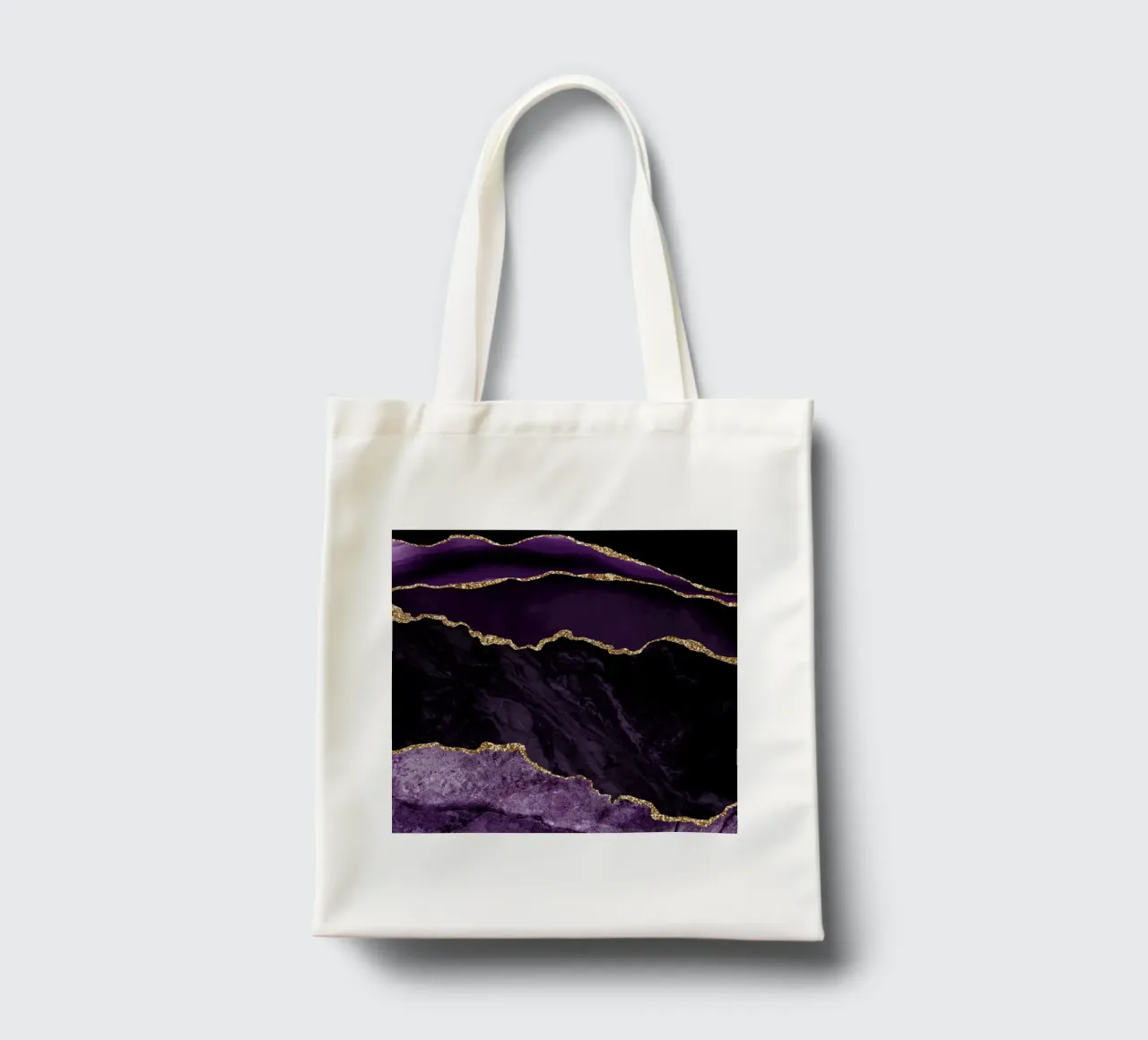 Agata viola e oro Texture 02 borsa in juta da Gemstone Textures