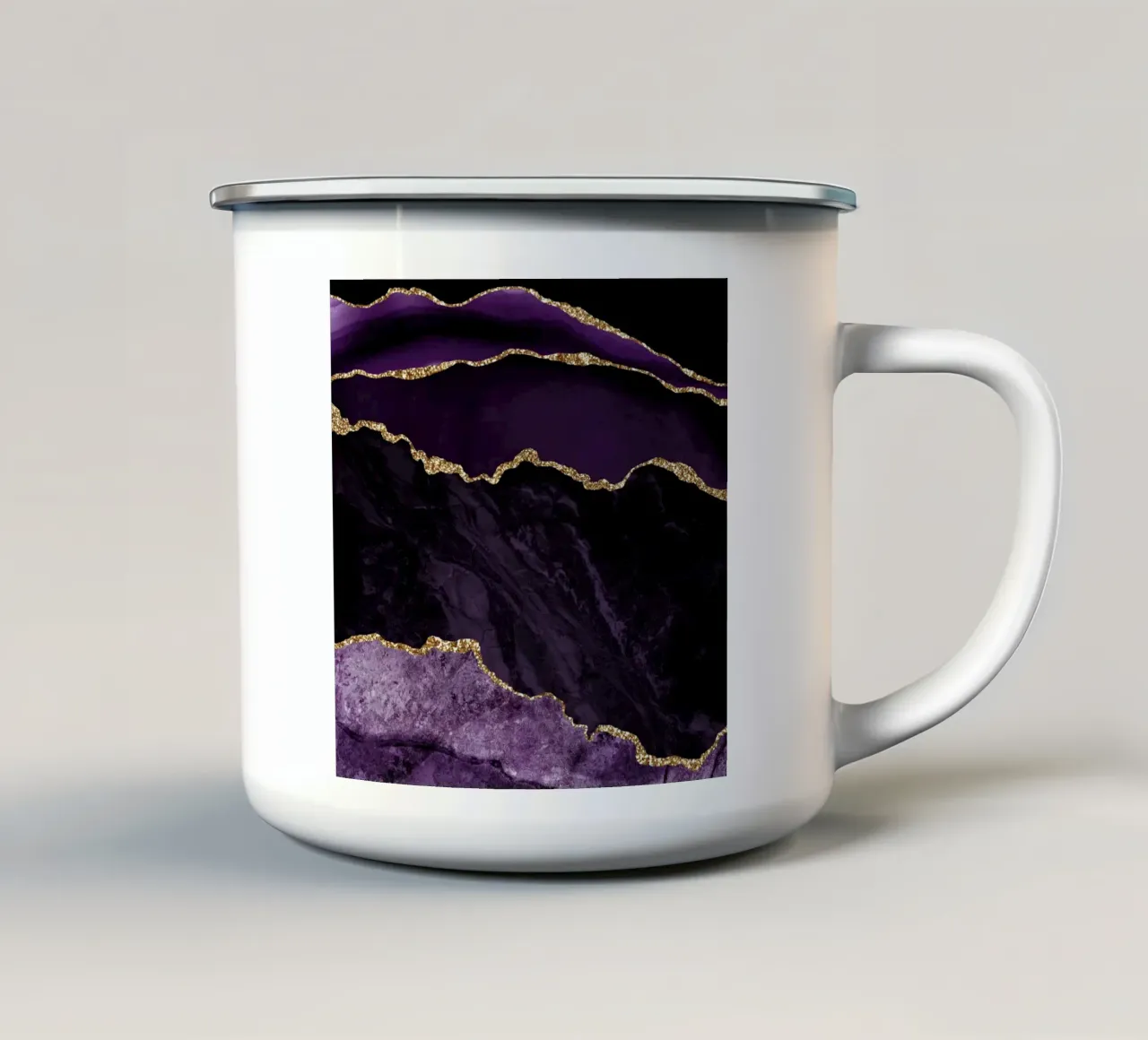 Agata viola e oro Texture 02 tazza in smalto da Gemstone Textures