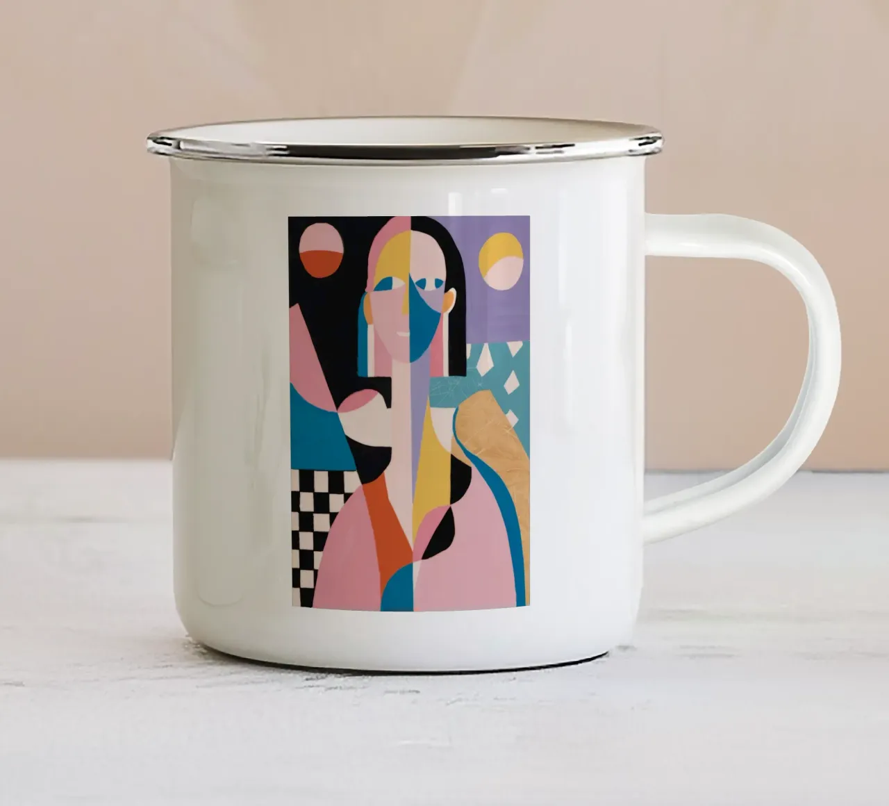 Figura geometrica allungata tazza in smalto da Lunar Templar