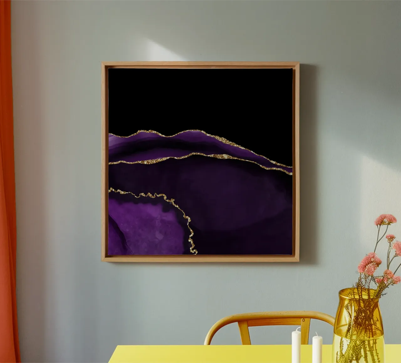 Agata viola e oro Texture 05 tela con Cornice a cassetta da Gemstone Textures