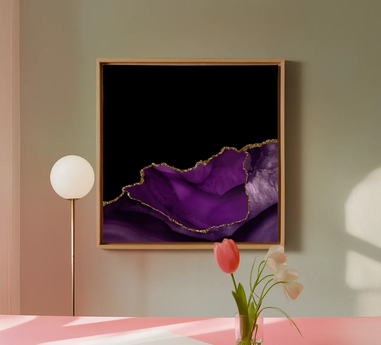 Agata viola e oro Texture 06 tela con Cornice a cassetta da Gemstone Textures