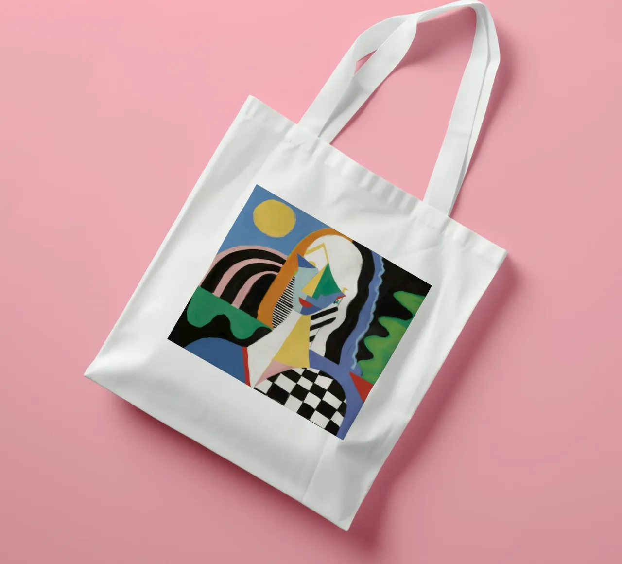 Checkered Geometric Figure tote bag by Lunar Templar