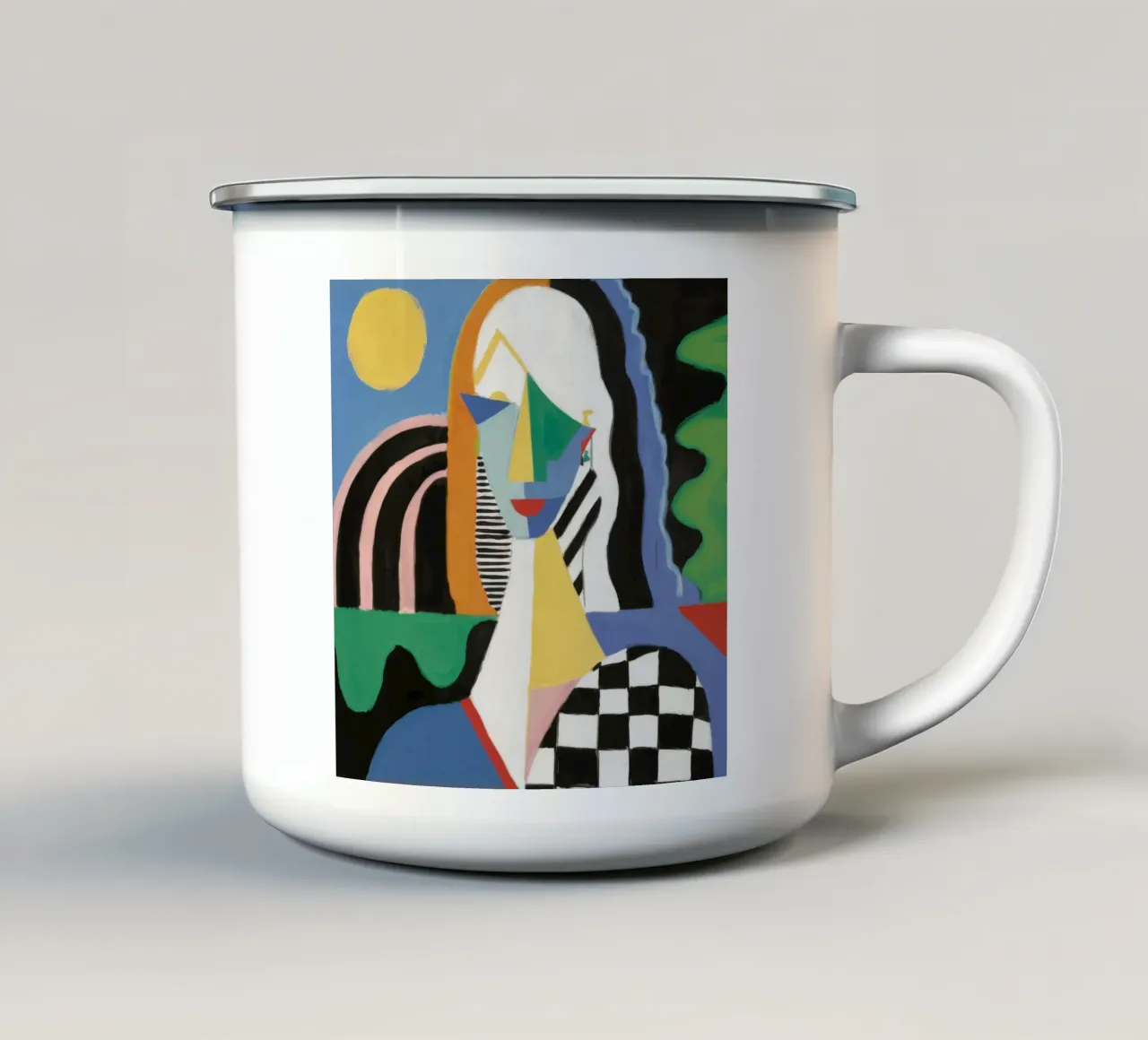 Figura geometrica a scacchi tazza in smalto da Lunar Templar