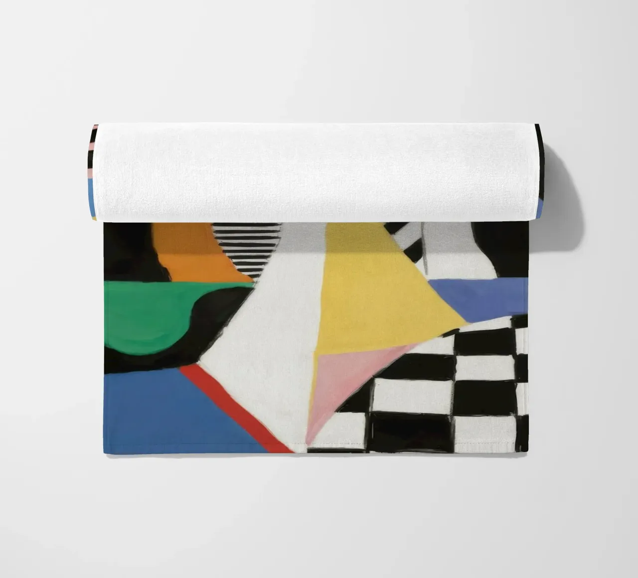 Checkered Geometric Figure beach towel by Lunar Templar