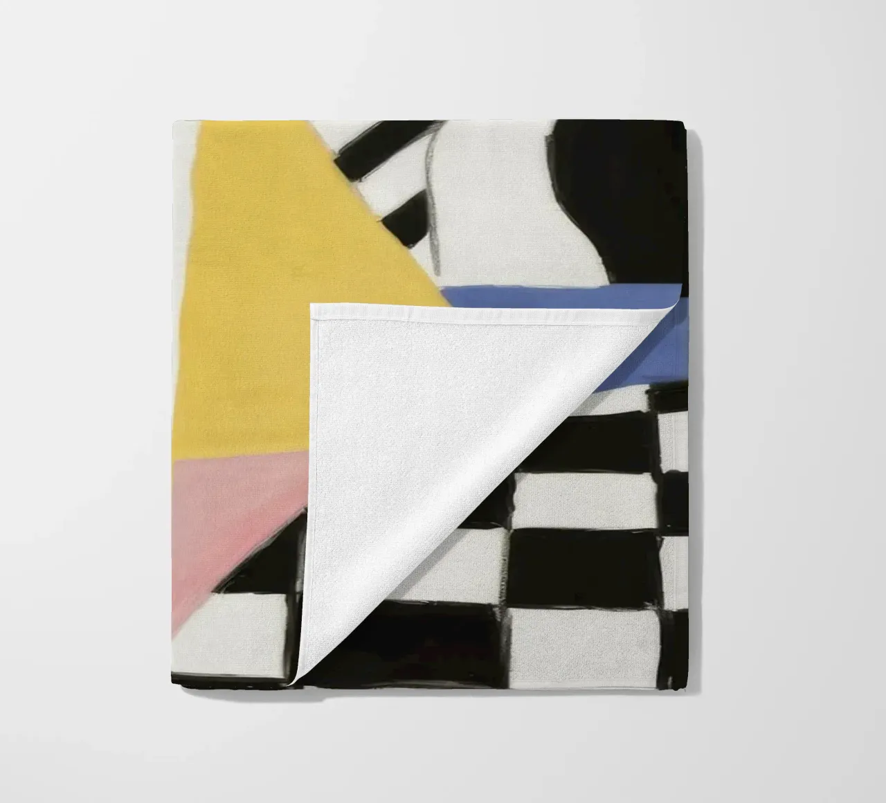 Checkered Geometric Figure beach towel by Lunar Templar