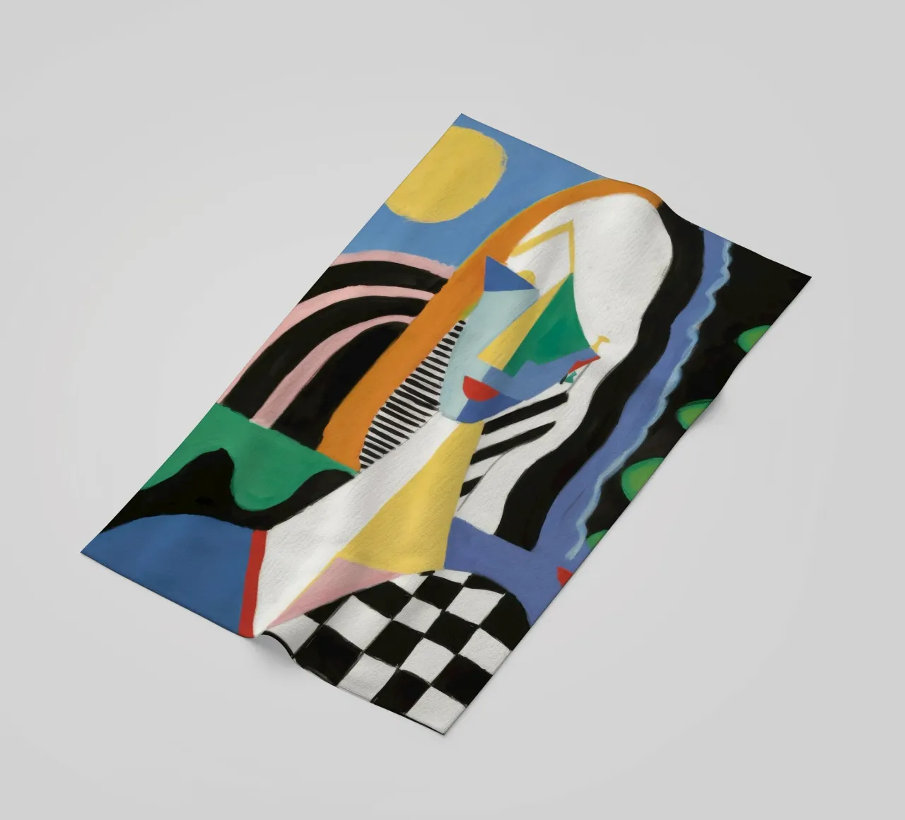 Checkered Geometric Figure beach towel by Lunar Templar