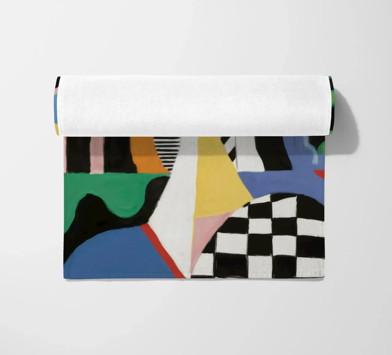 Checkered Geometric Figure beach towel by Lunar Templar