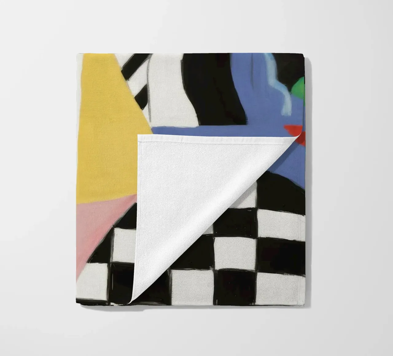 Checkered Geometric Figure beach towel by Lunar Templar