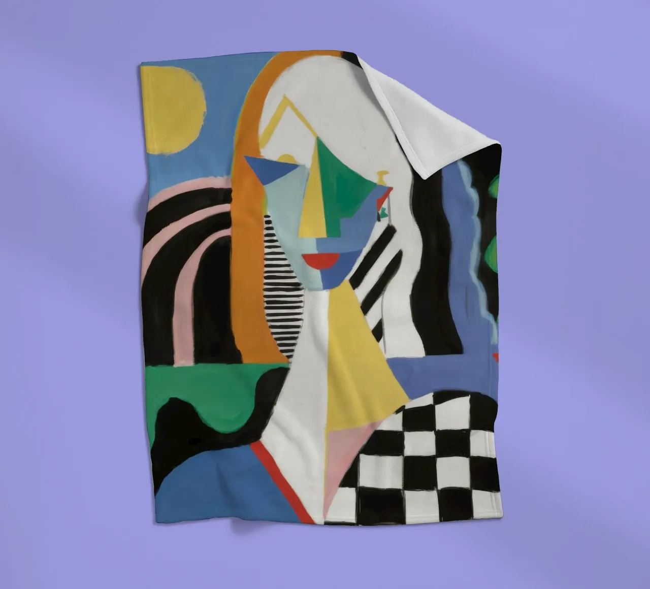 Checkered Geometric Figure fleece blanket by Lunar Templar