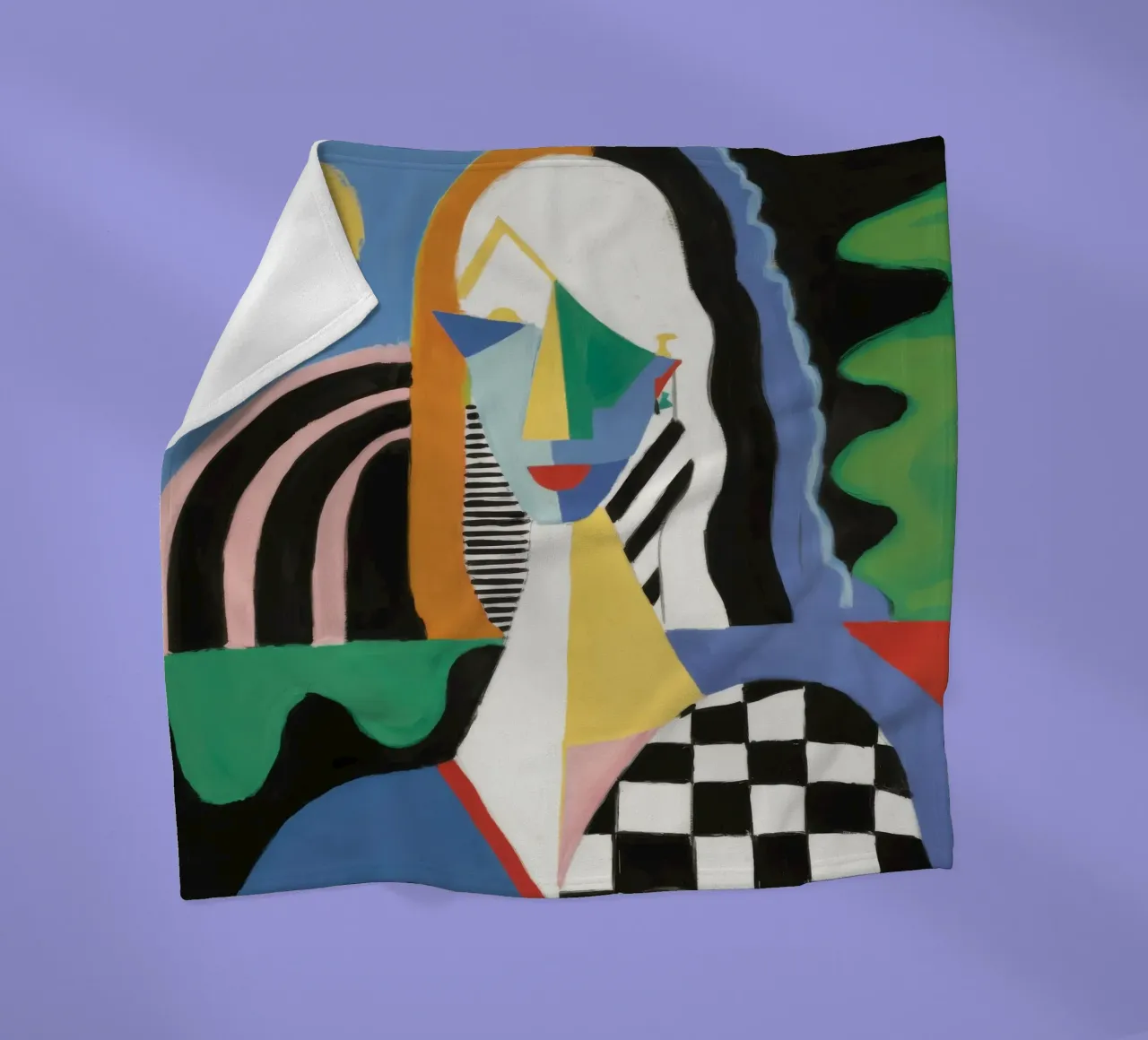 Checkered Geometric Figure fleece blanket by Lunar Templar