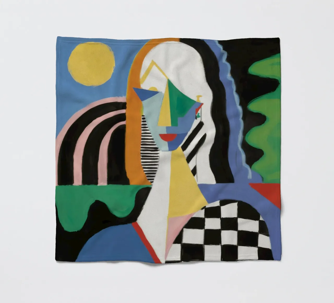 Checkered Geometric Figure fleece blanket by Lunar Templar