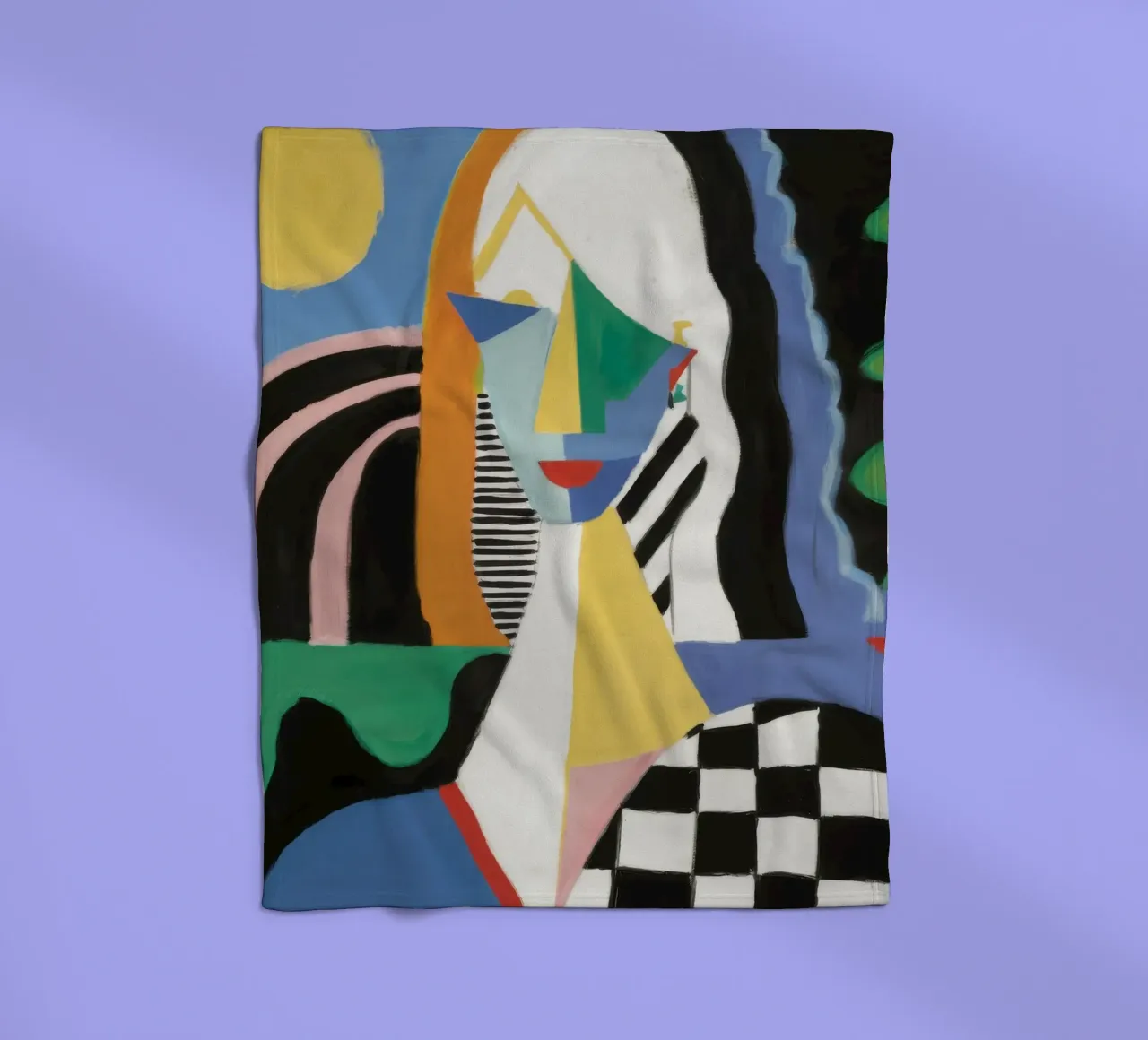 Checkered Geometric Figure fleece blanket by Lunar Templar