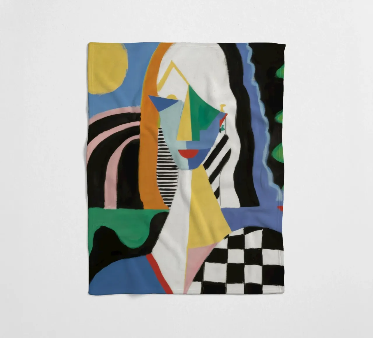 Checkered Geometric Figure fleece blanket by Lunar Templar