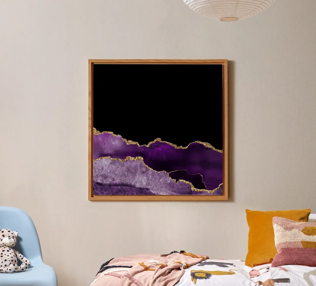 Agata viola e oro Texture 10 alluminio dibond da Gemstone Textures