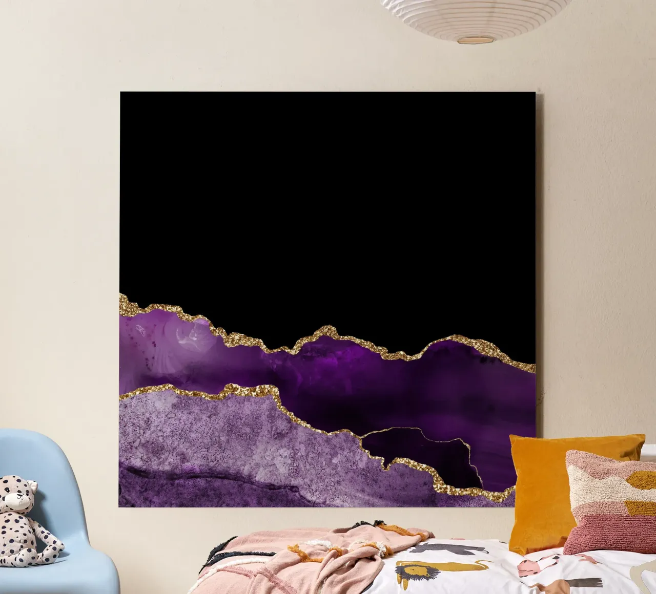 Agata viola e oro Texture 10 alluminio dibond da Gemstone Textures